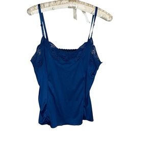 Vintage Wonder Maid Blue Lace Trim Tank Top Babydoll Grunge Whimsigoth Y2K‎ 36